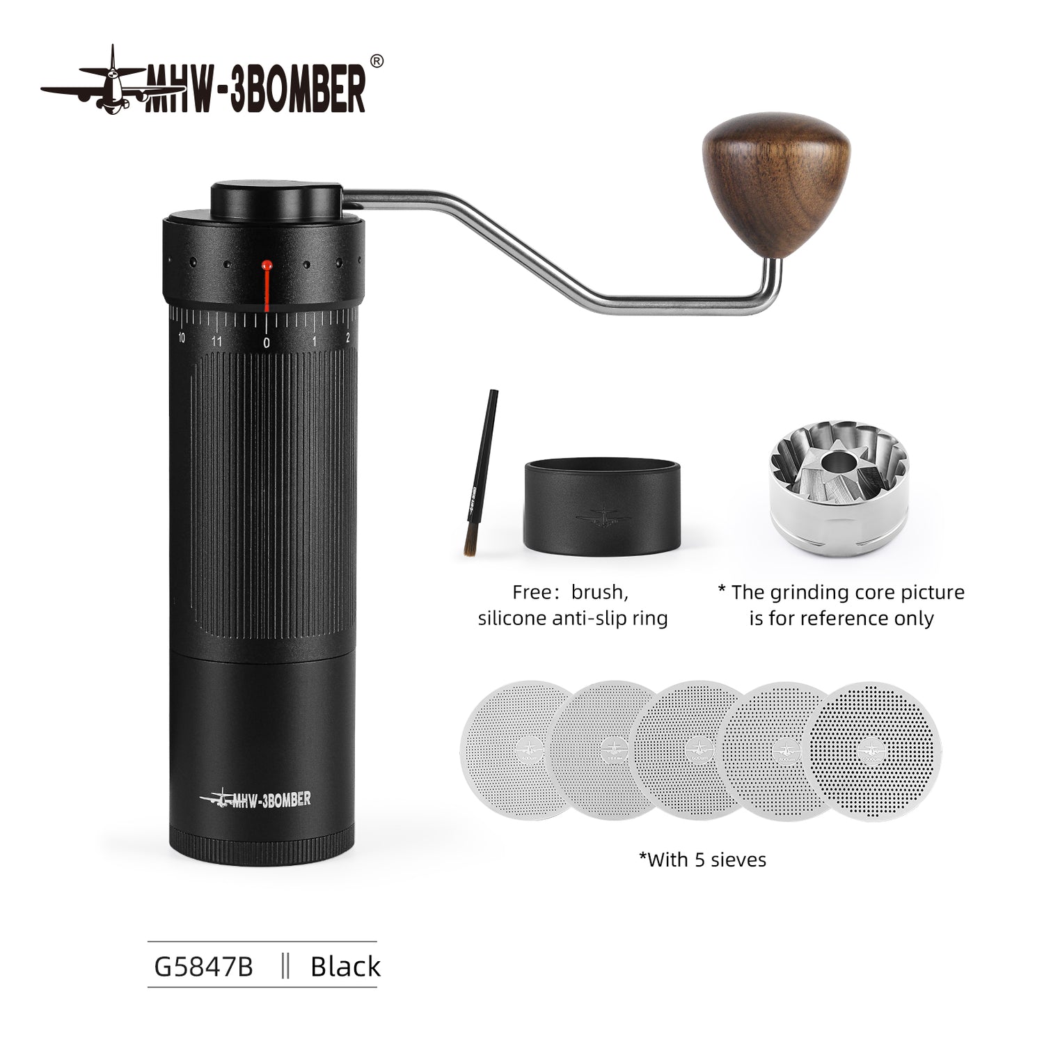 MHW-3BOMBER R3 Coffee Grinder with precision grind adjustment and heptagonal burrs